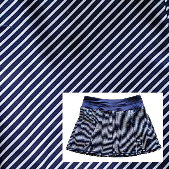 Kyodan Pants - KYODAN Skort Diagonal Striped Navy White Tennis Pickleball Size S